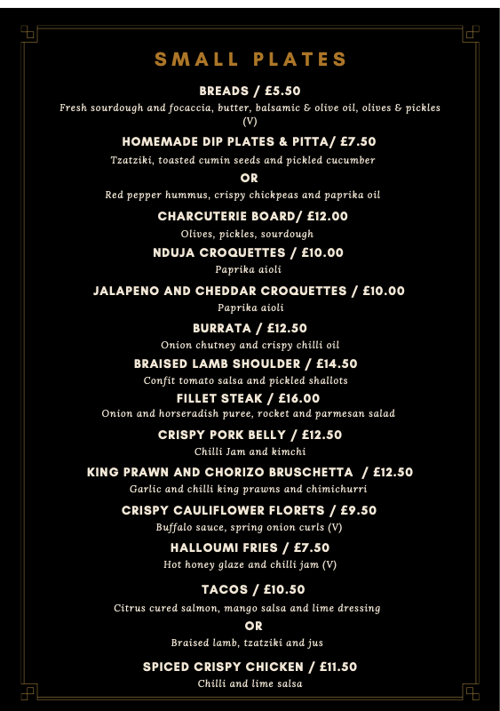 Food menu preview