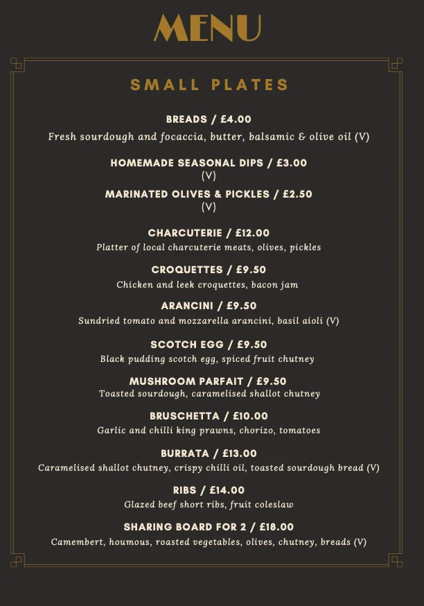 Lunch menu preview